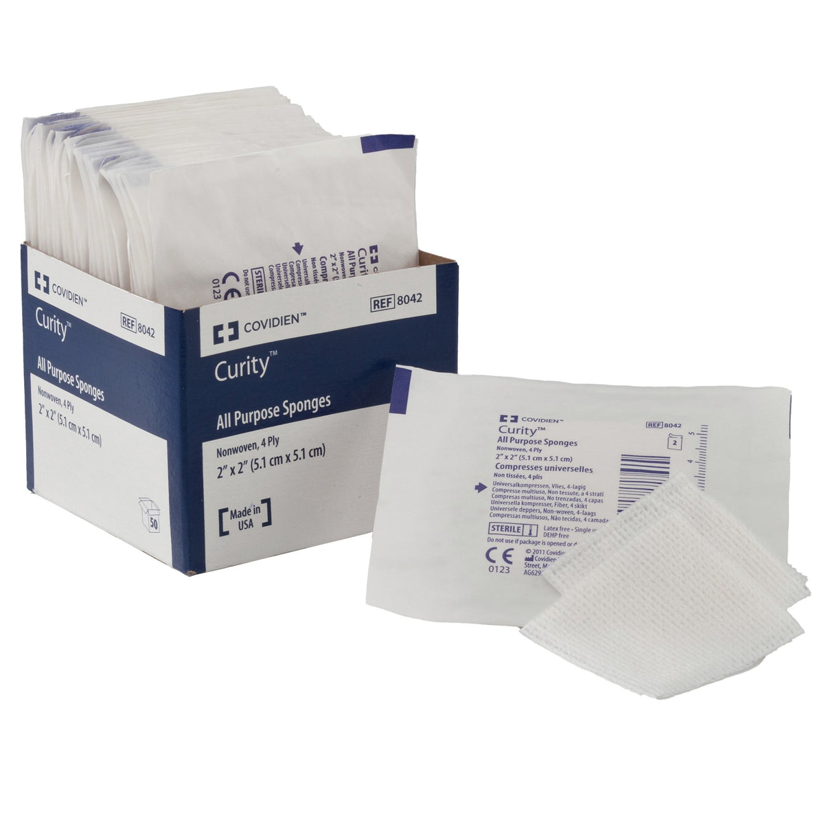 SPONGE, GAUZE CURITY STR 3"X3"(50/BX 48BX/CS)