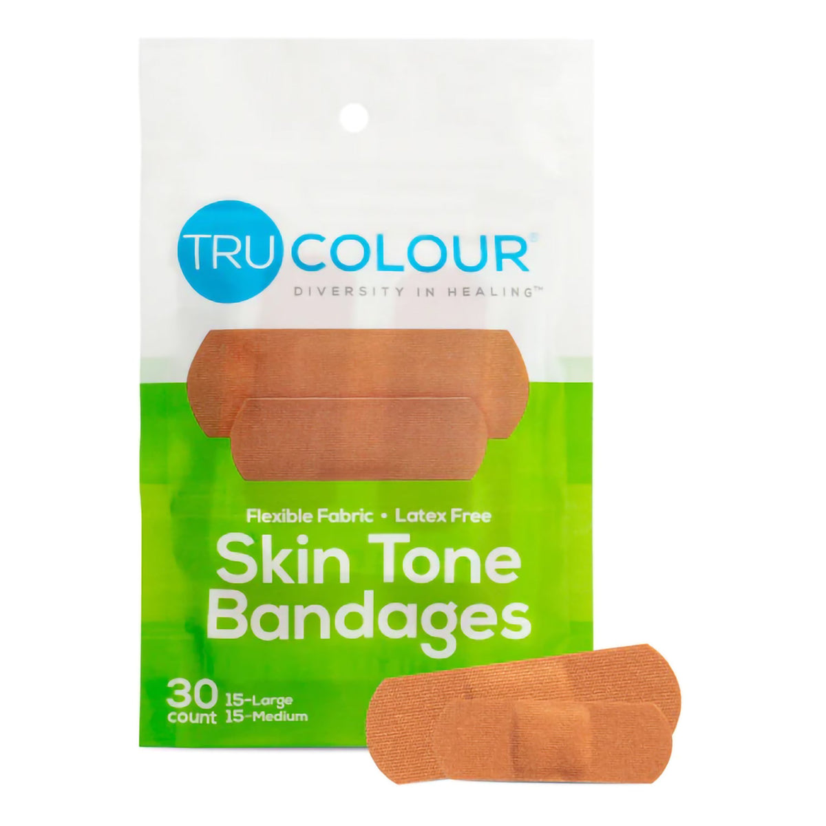 BANDAGE, ADH TRU-COLOUR OLIVE GRN BG 1"X3" (30/PK 50PK/CS)