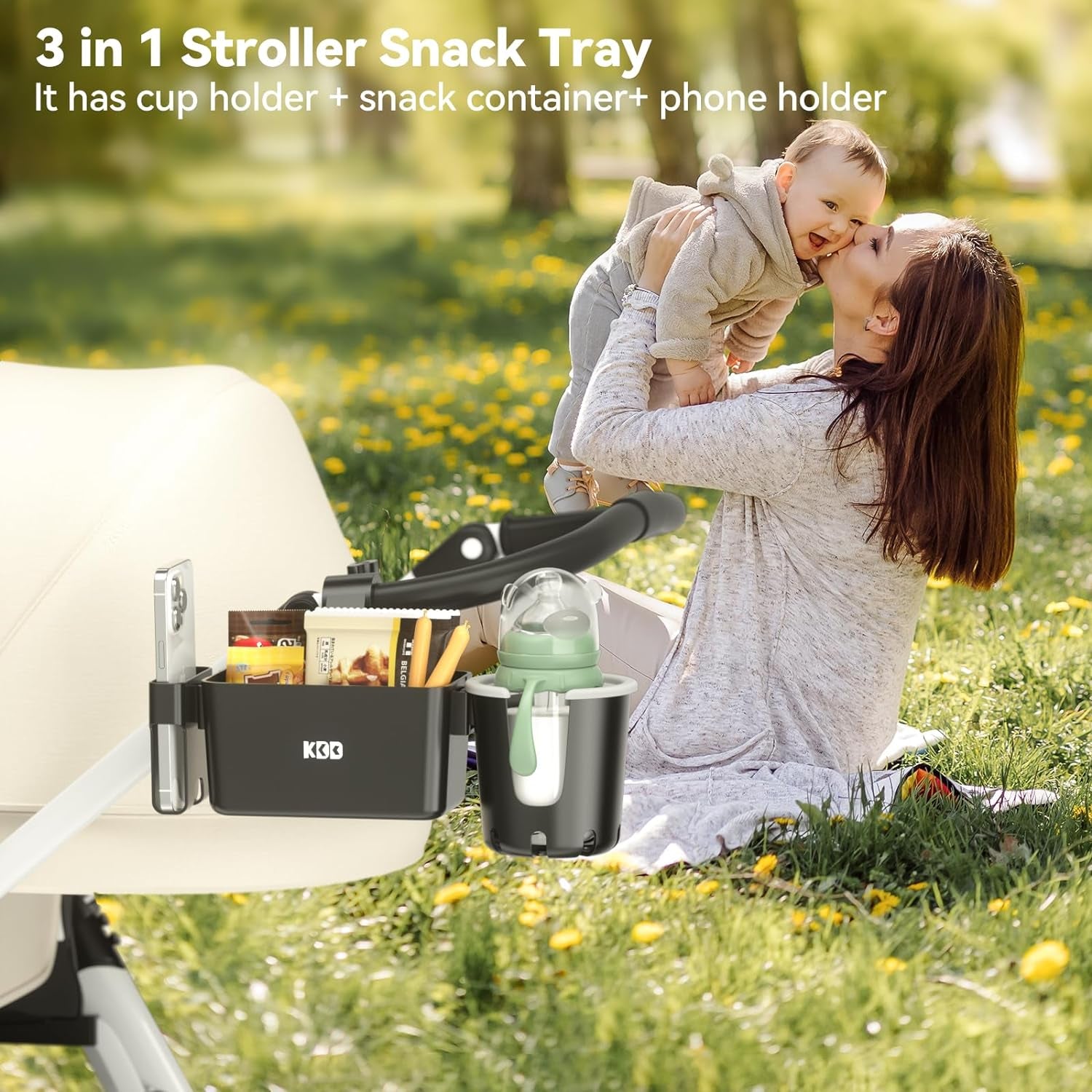 3-In-1 Stroller Tray with Phone & Drink Holder