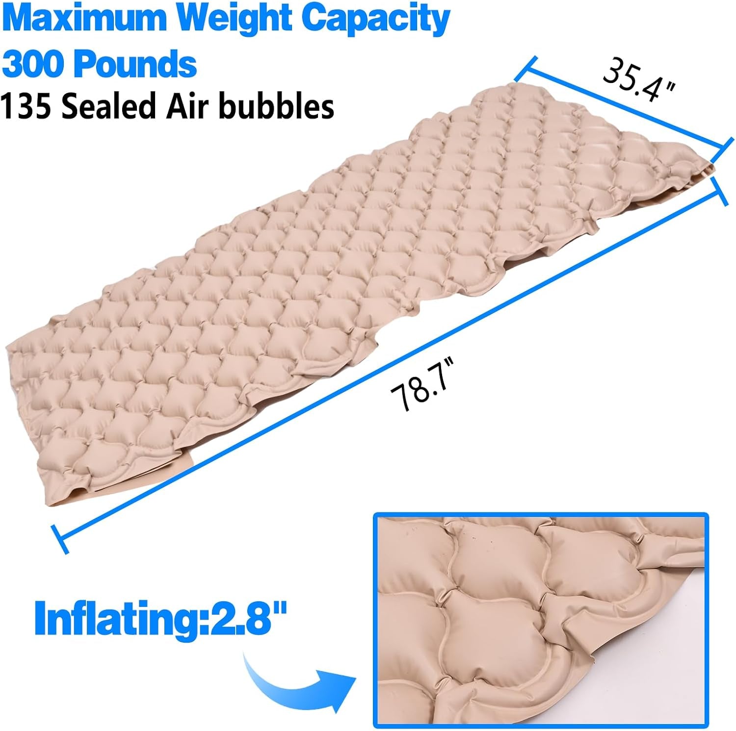 Alternating Pressure Mattress, Decubitus Prevention Cushion with Low Noise Pump Heat Resistant Ulcer Cushion for Hospital Beds and Home Use Air Mattresses