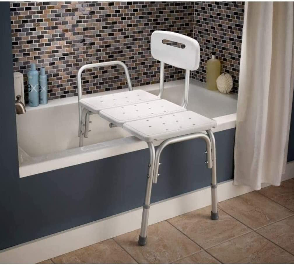 Bathtub Transfer Bench - Shower Bench and Bath Bench with Height Adjustable Legs - Convertible to Right or Left Hand Entry, Shower Chair for Bathtub, Bathtub Chair