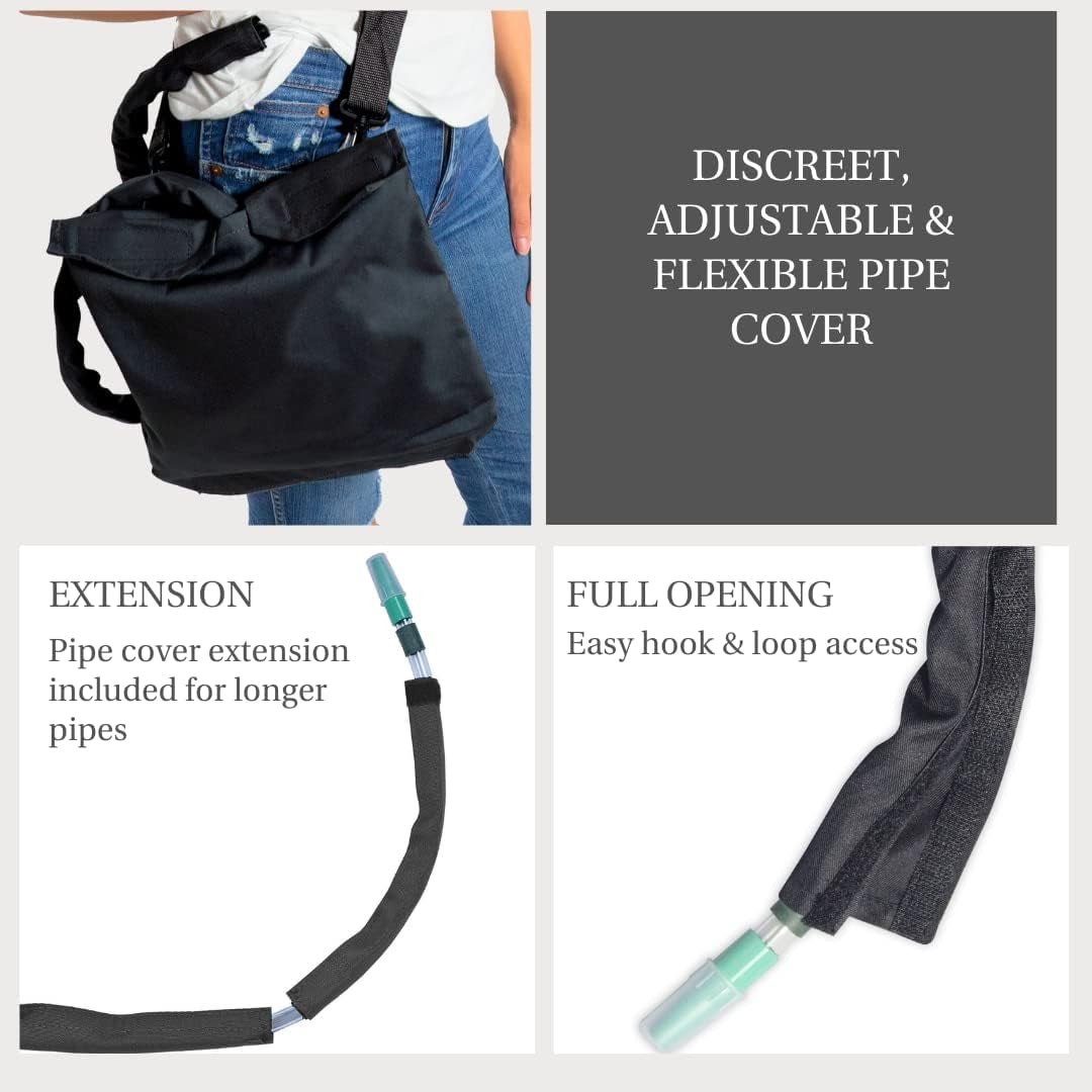 Urine Drainage Bag Holder with Adjustable Strap � Black