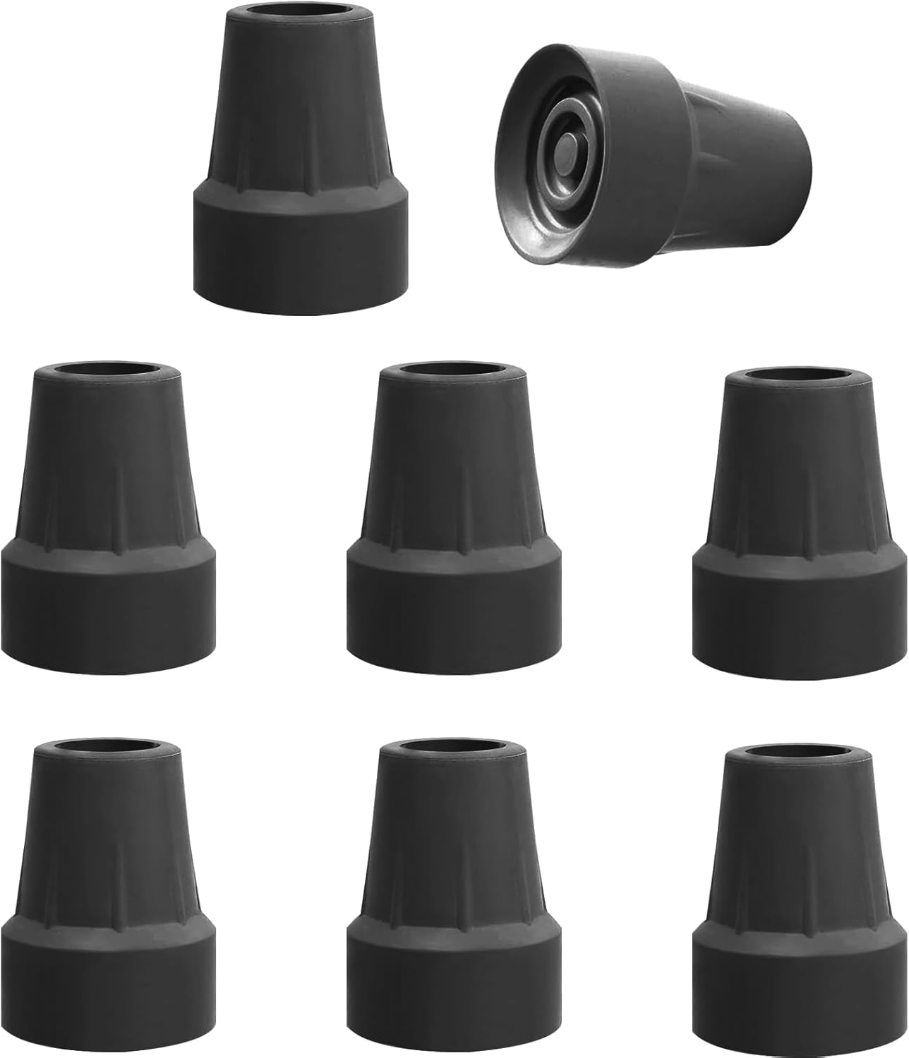 4-Pack 3/4" Cane Tips | Heavy Duty Rubber Tips (Black)