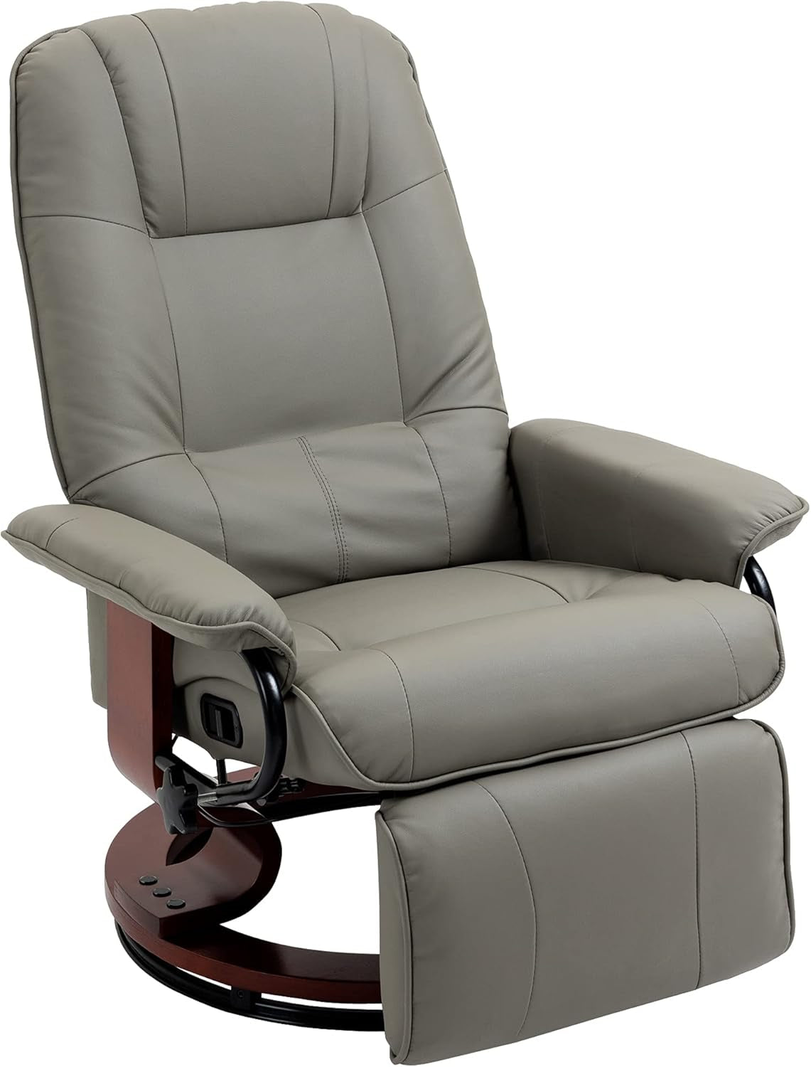 Faux Leather Manual Recliner with Footrest � Black