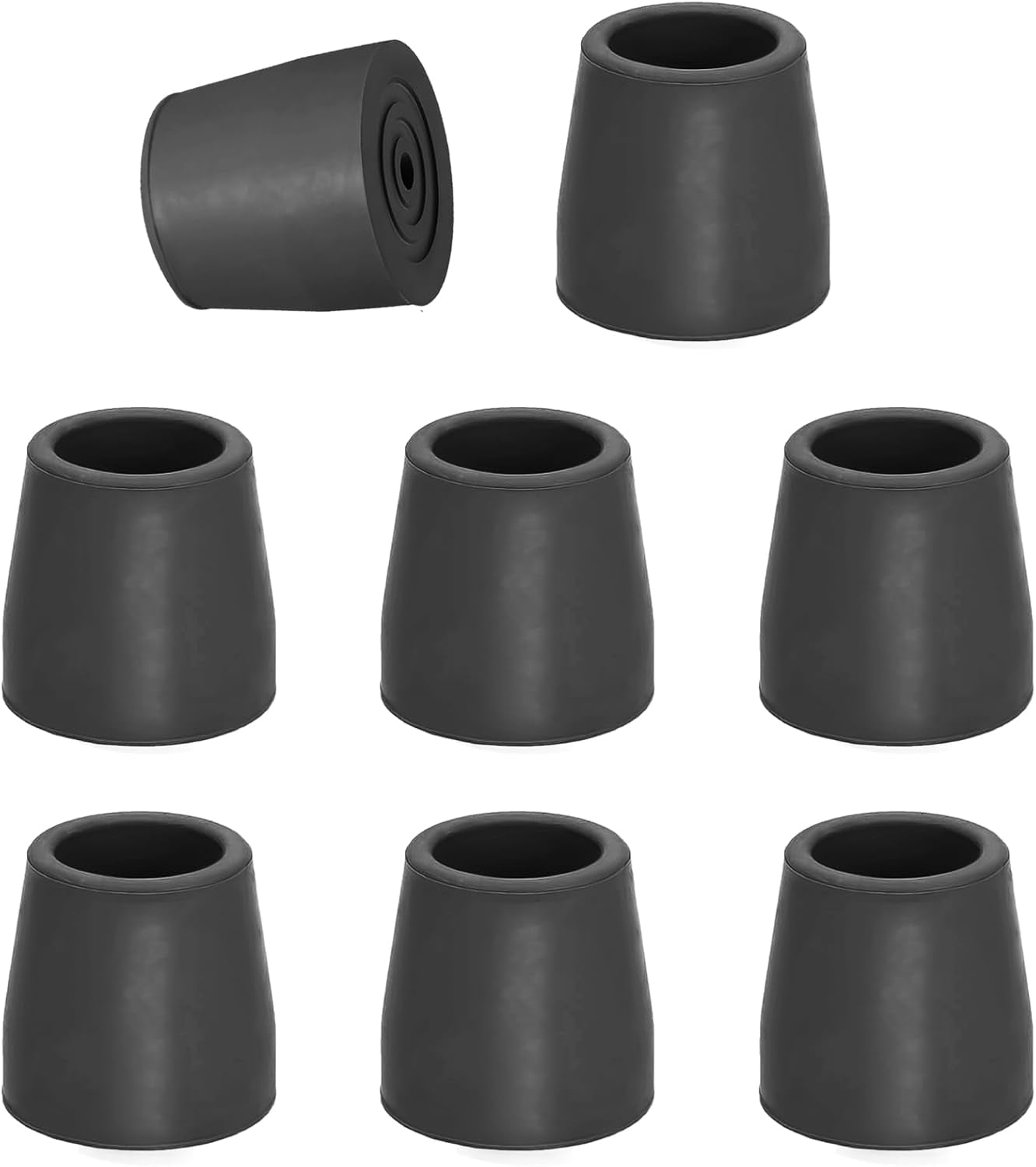 4-Pack 3/4" Cane Tips | Heavy Duty Rubber Tips (Black)