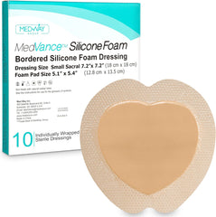 Silicone Sacral Dressing - 7" X 7", Box of 10