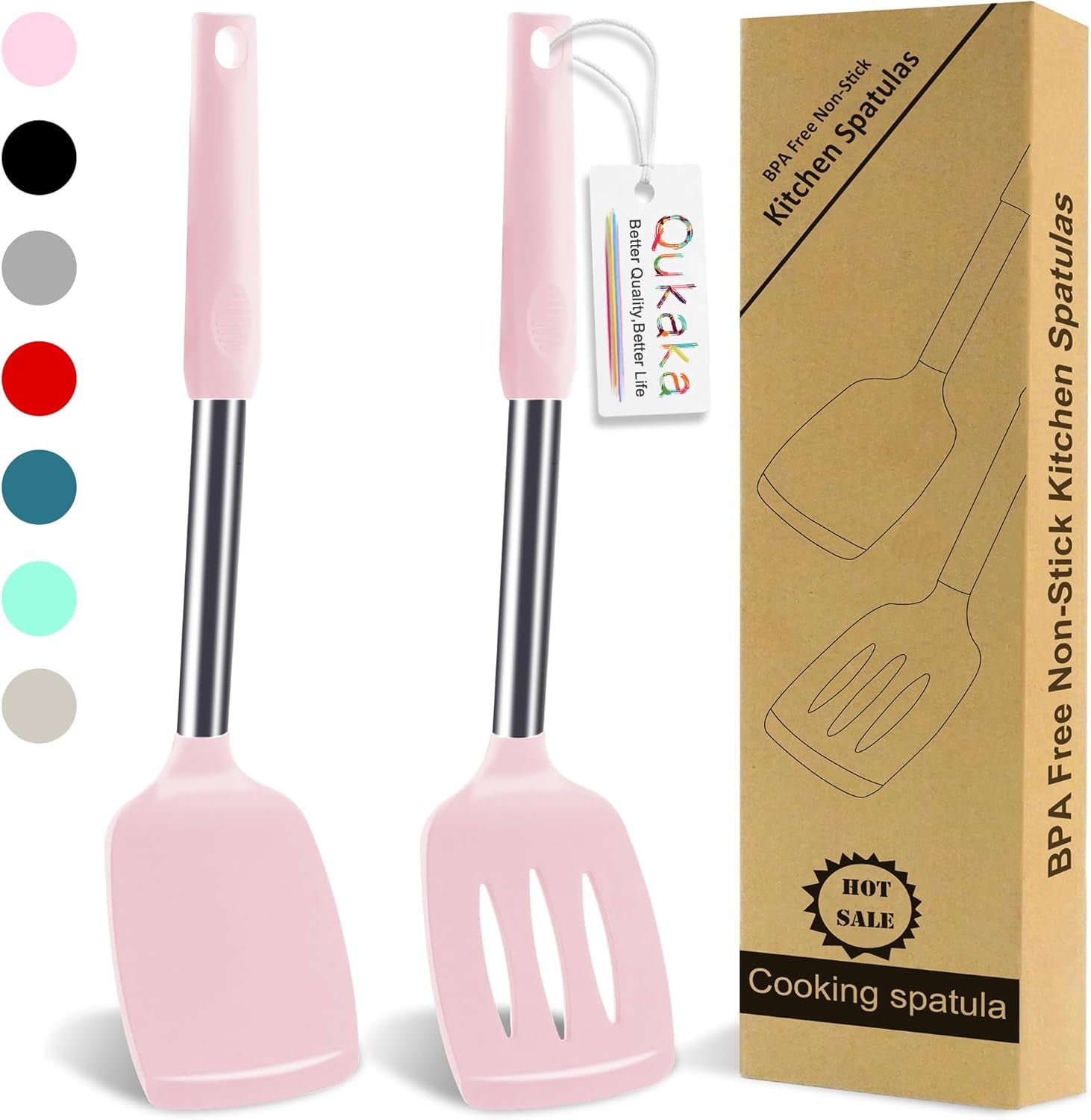 2-Pack Silicone Spatula Set, 2 Spatulas