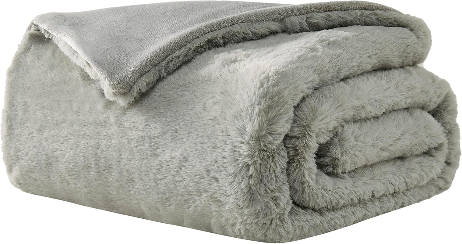 Euphoria Faux Fur Throw Blanket, 70 X 50 Inches