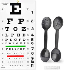 Complete Snellen Eye Exam Kit Standard 20 Feet Snellen Eye Chart 22X11 Inch with 2 Pack Dual-Use Eye Occluders