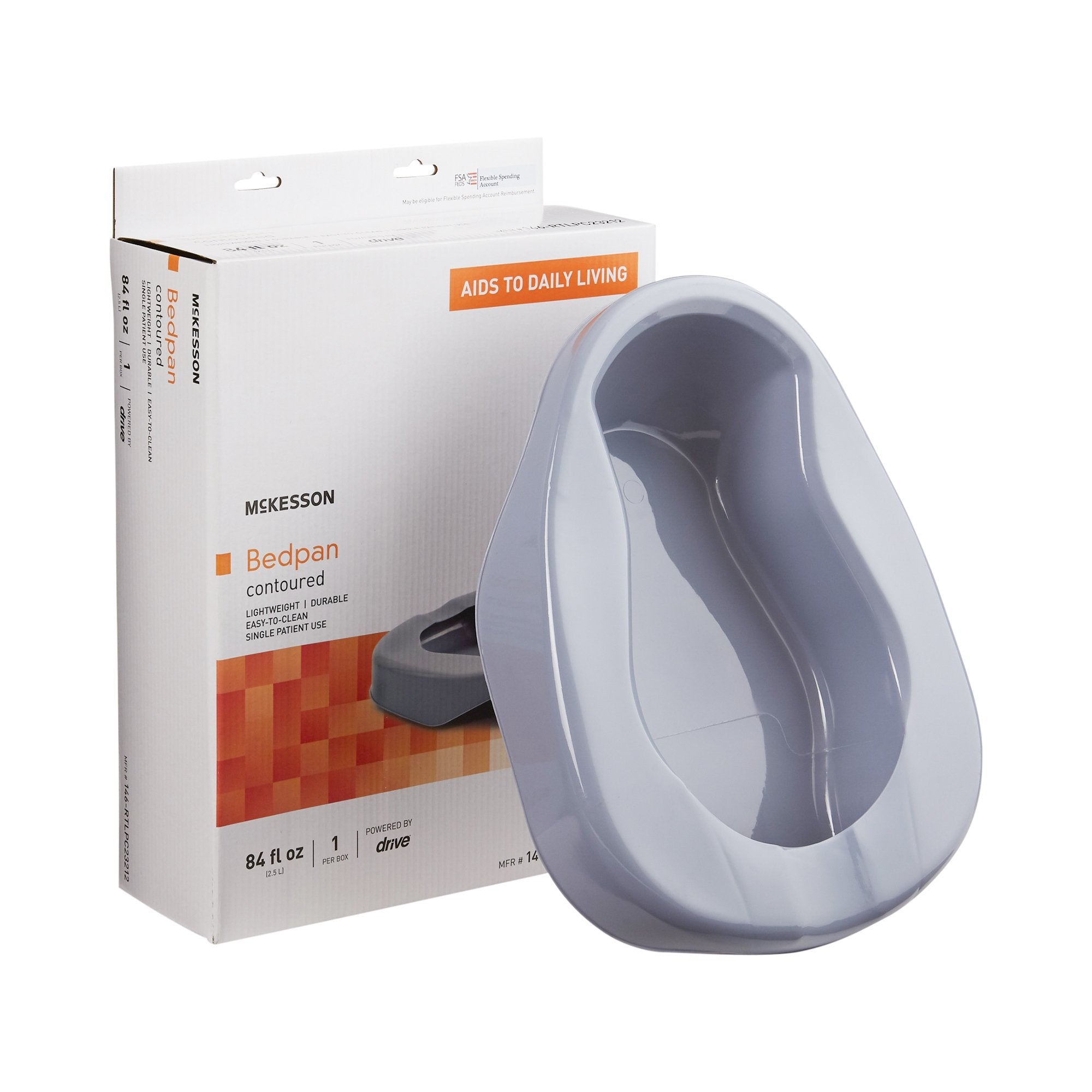 BEDPAN, CONTOURED LIGHT WEIGHT84OZ (6EA/CS)