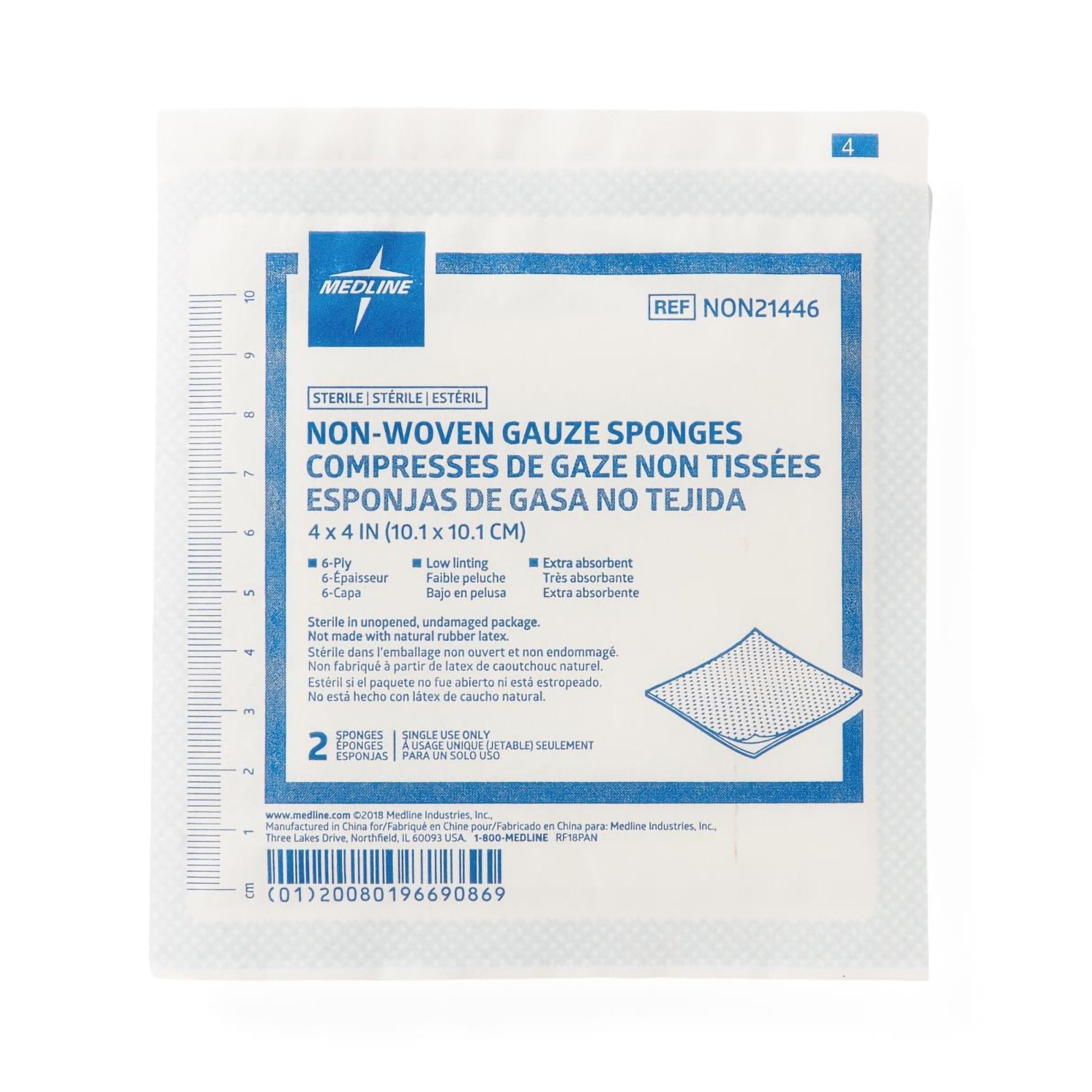 SPONGE, GAUZE AVANT 6PLY STR 4"X4" (50/BX 12BX/CS)