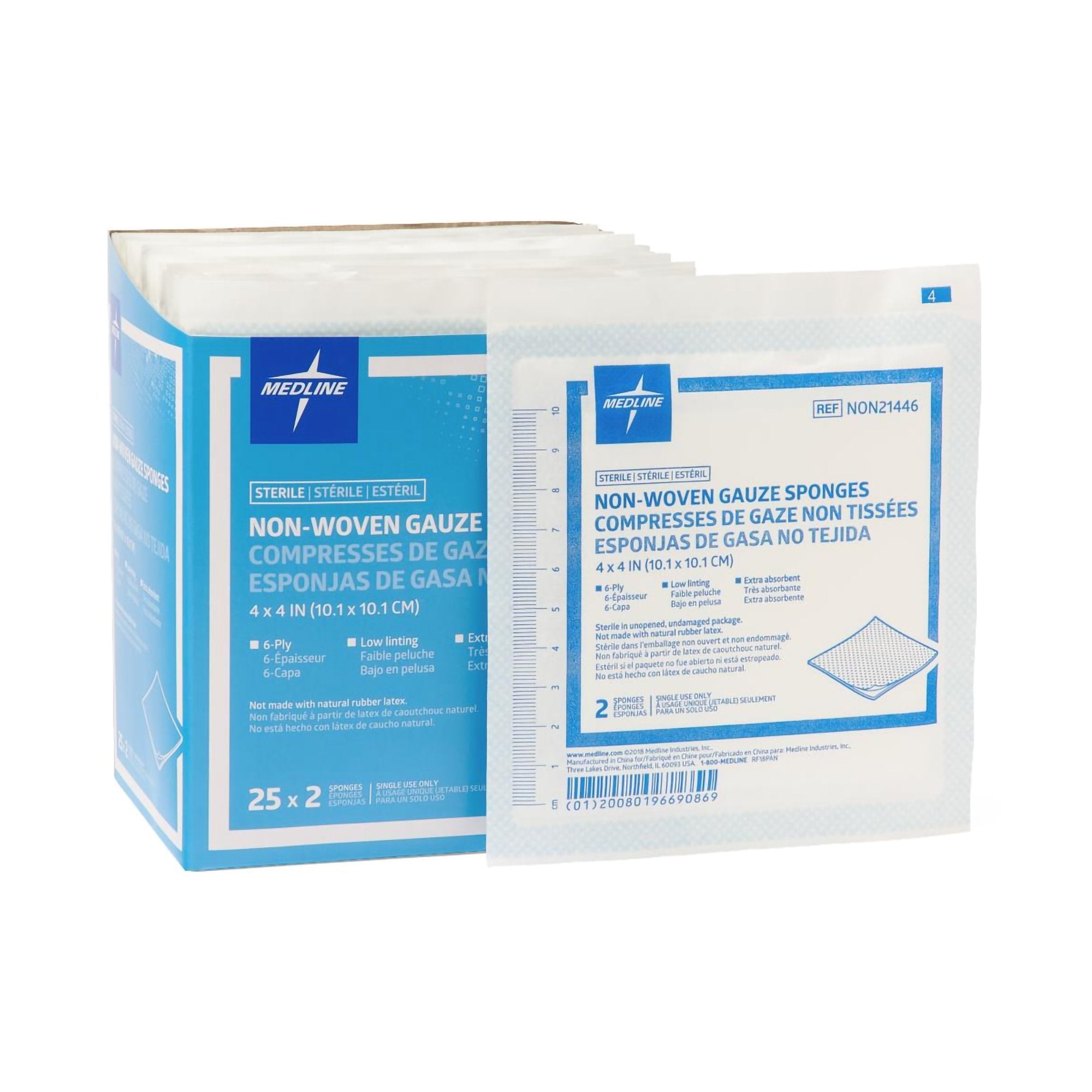 SPONGE, GAUZE AVANT 6PLY STR 4"X4" (50/BX 12BX/CS)