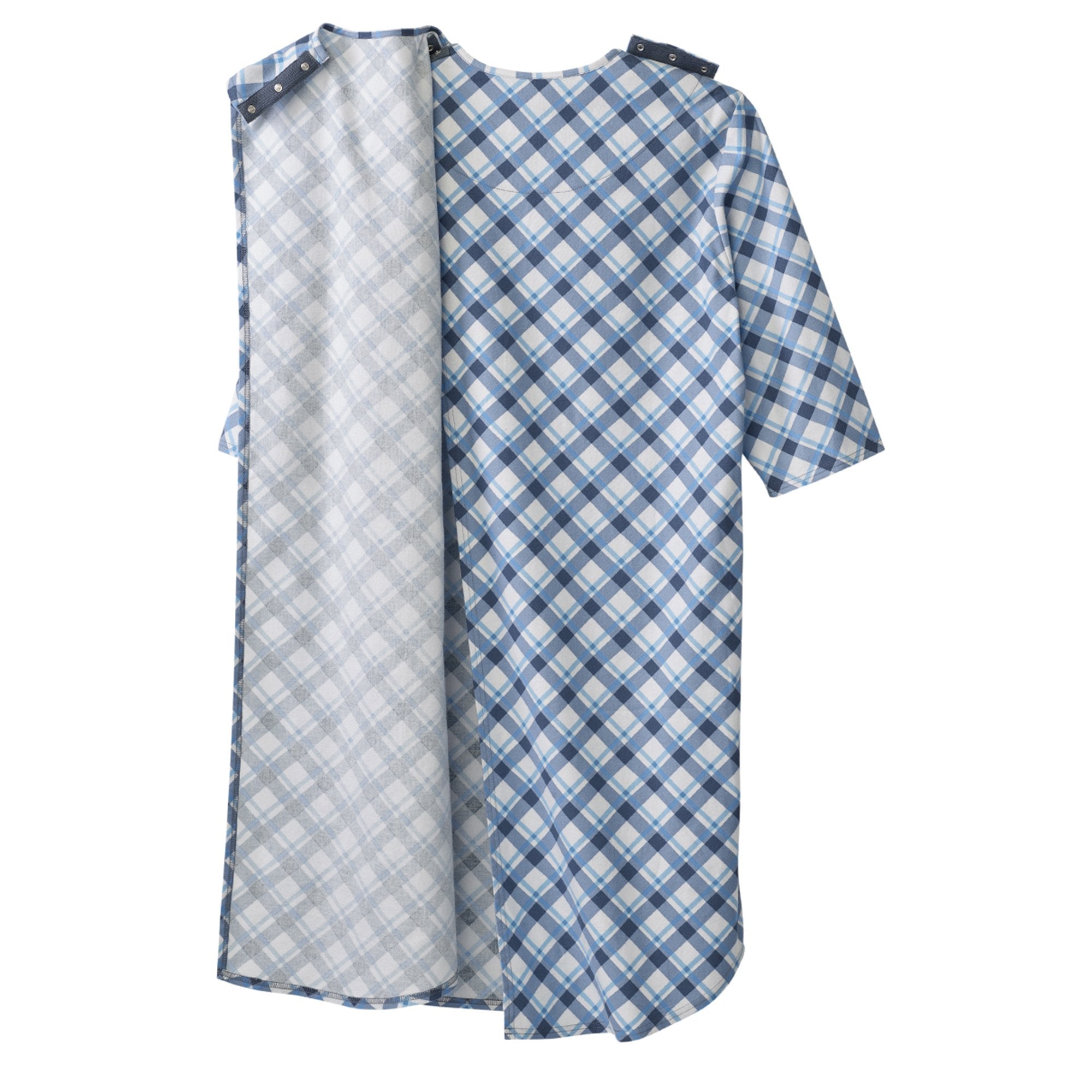 NIGHTGOWN, DOME CLOSURE DIAGONAL PLAID XLG