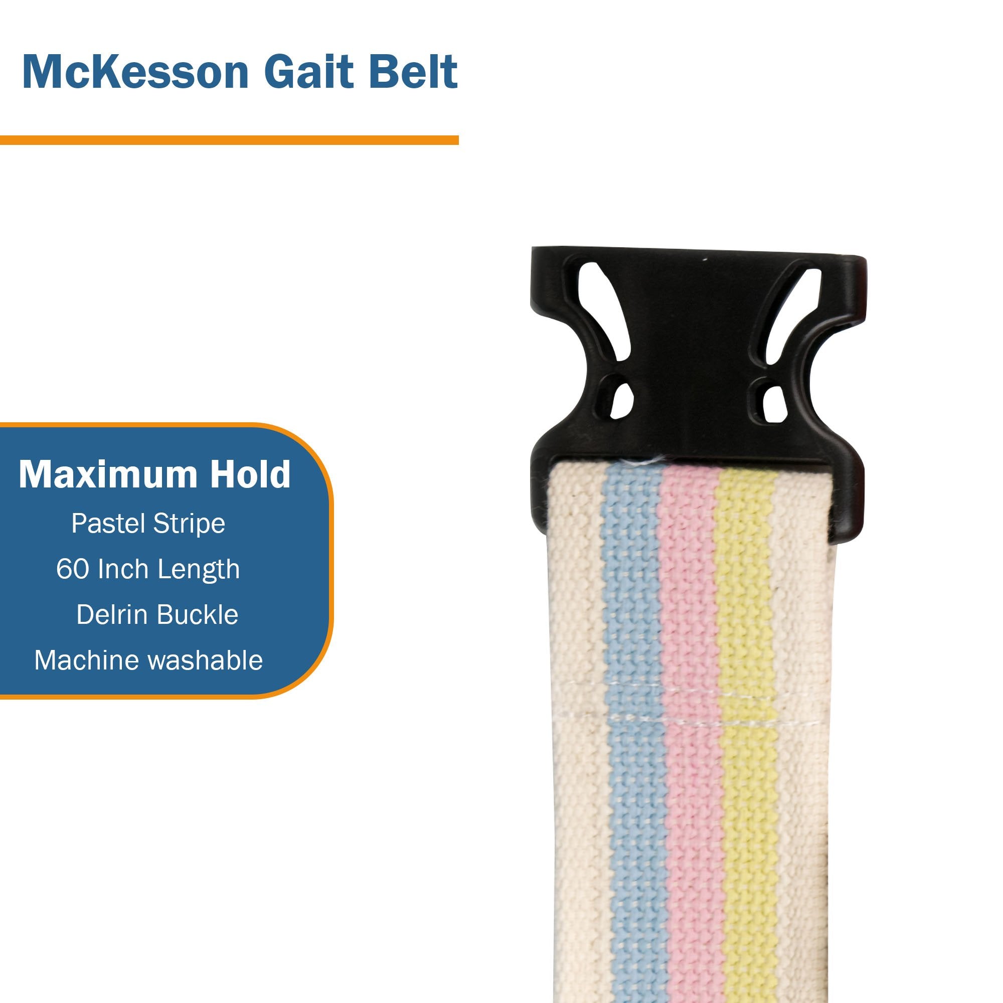 BELT, GAIT HVY DUTY W/DELRIN BUCKLE PASTEL 60" (48/CS)