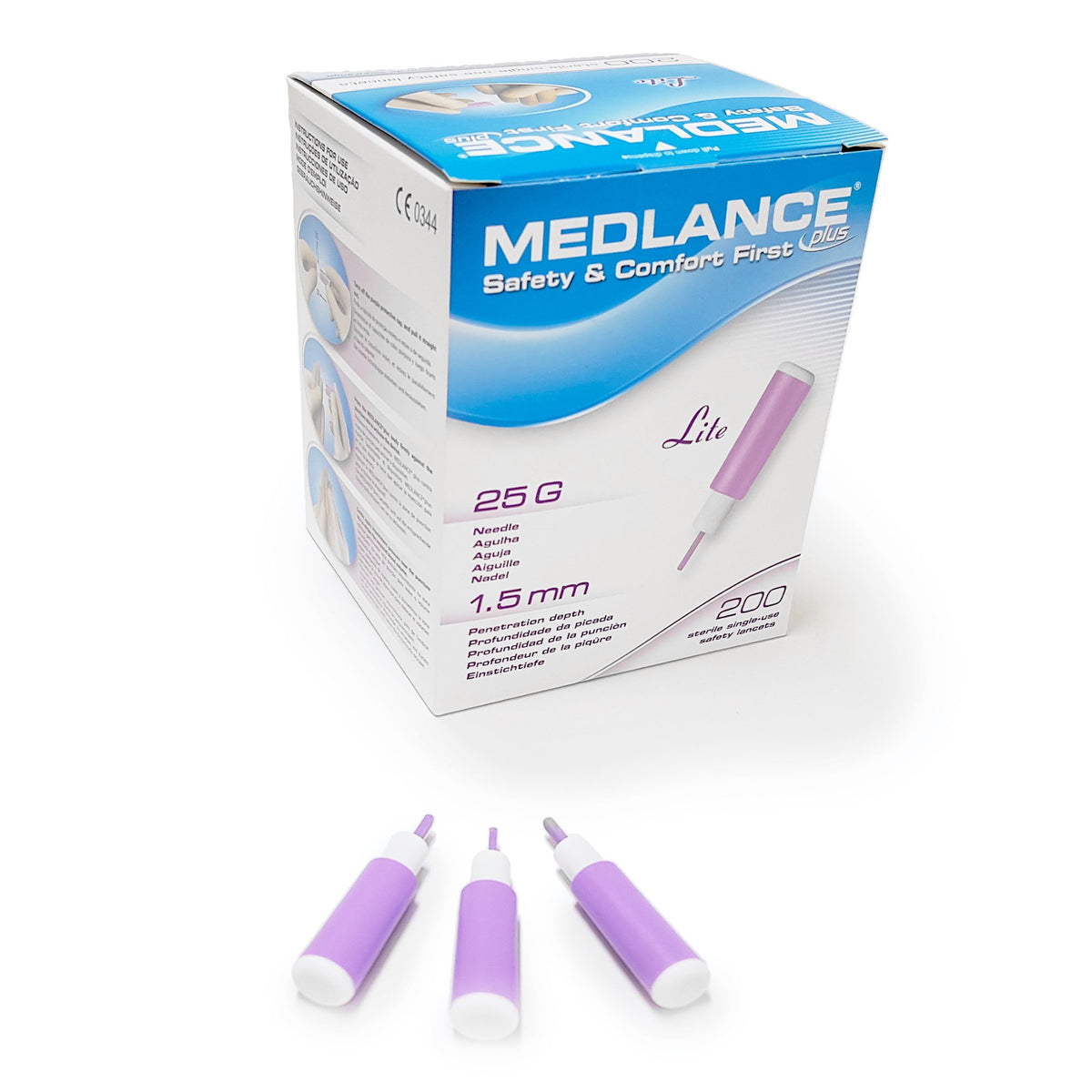 LANCET, MEDLANCE SAF PURP 25G (200/BX 10BX/CS)