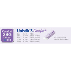 LANCET, UNISTICK III CMFRT 28GPUR (200/BX)