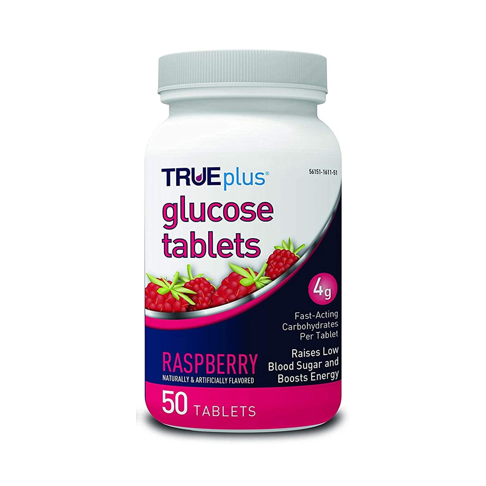 GLUCOSE, TAB TRUEPLUS 4GR RASPBERRY (50/BT 12BT/CS)