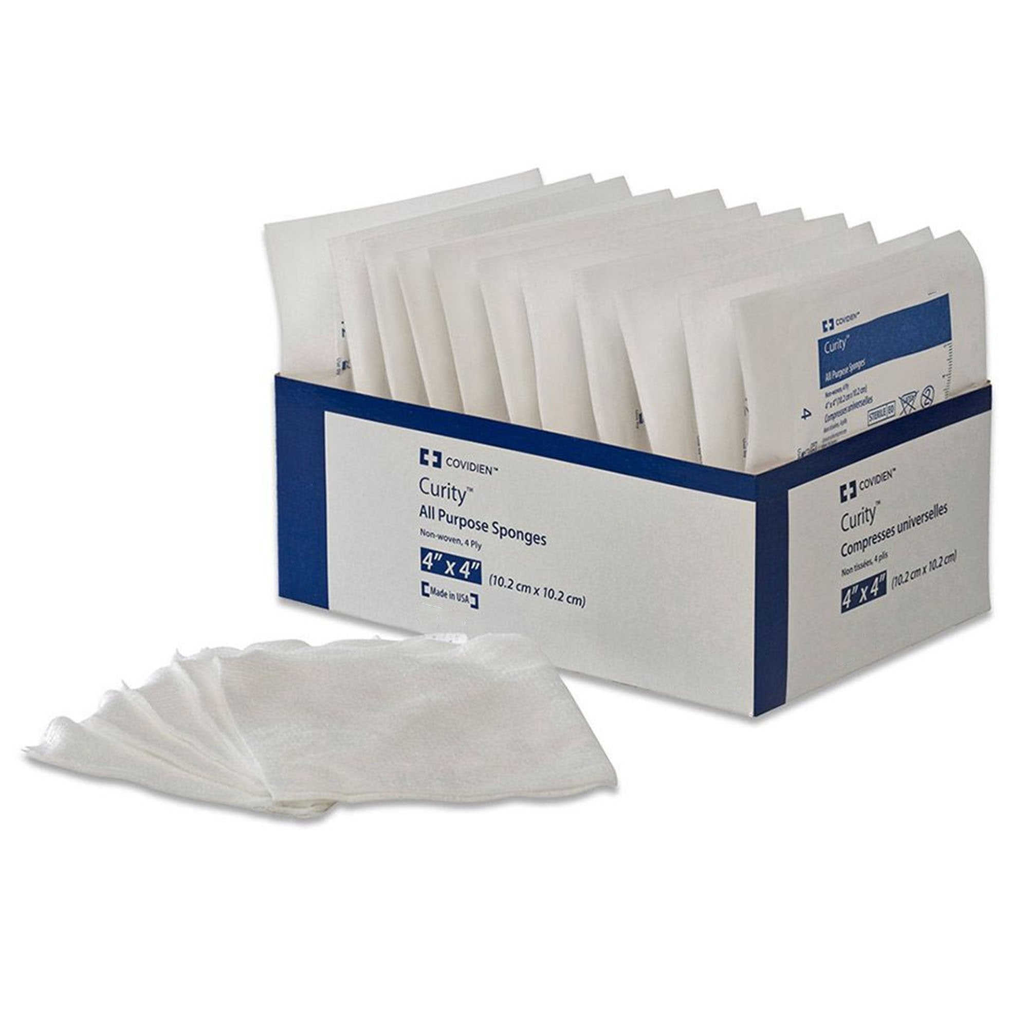 SPONGE, GAUZE CURITY STR 4"X4"(10/PK 10PK/TR 16TR/CS)