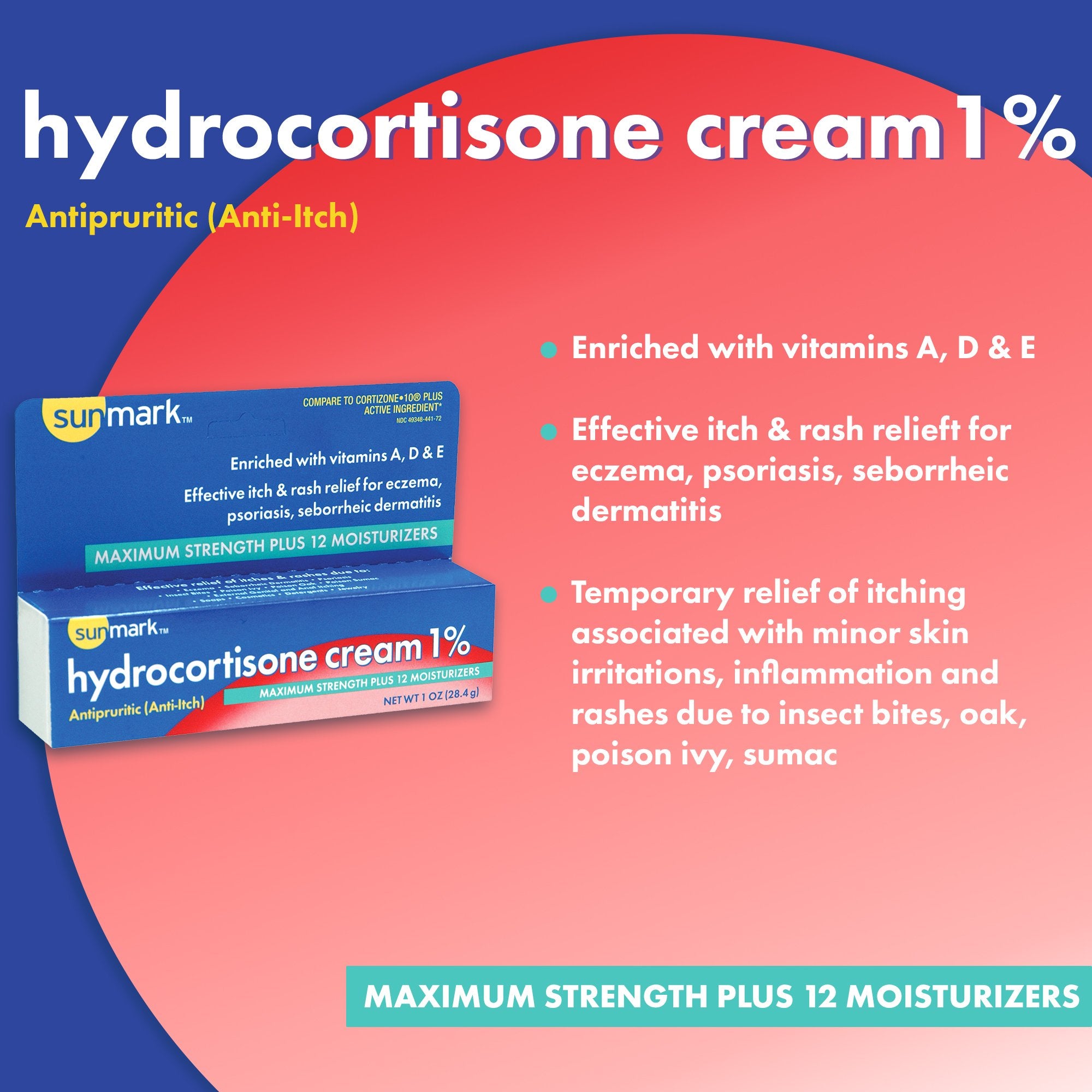 HYDROCORTISONE, CRM SM MS 1% 1OZ