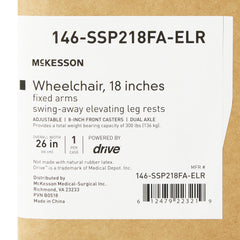 WHEELCHAIR, FA ELR 18" 300LBS