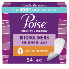 Bladder Control Pad Poise® Fresh Protection™ Microliners 5.9 Inch Length Light Absorbency Sodium Polyacrylate Core One Size Fits Most