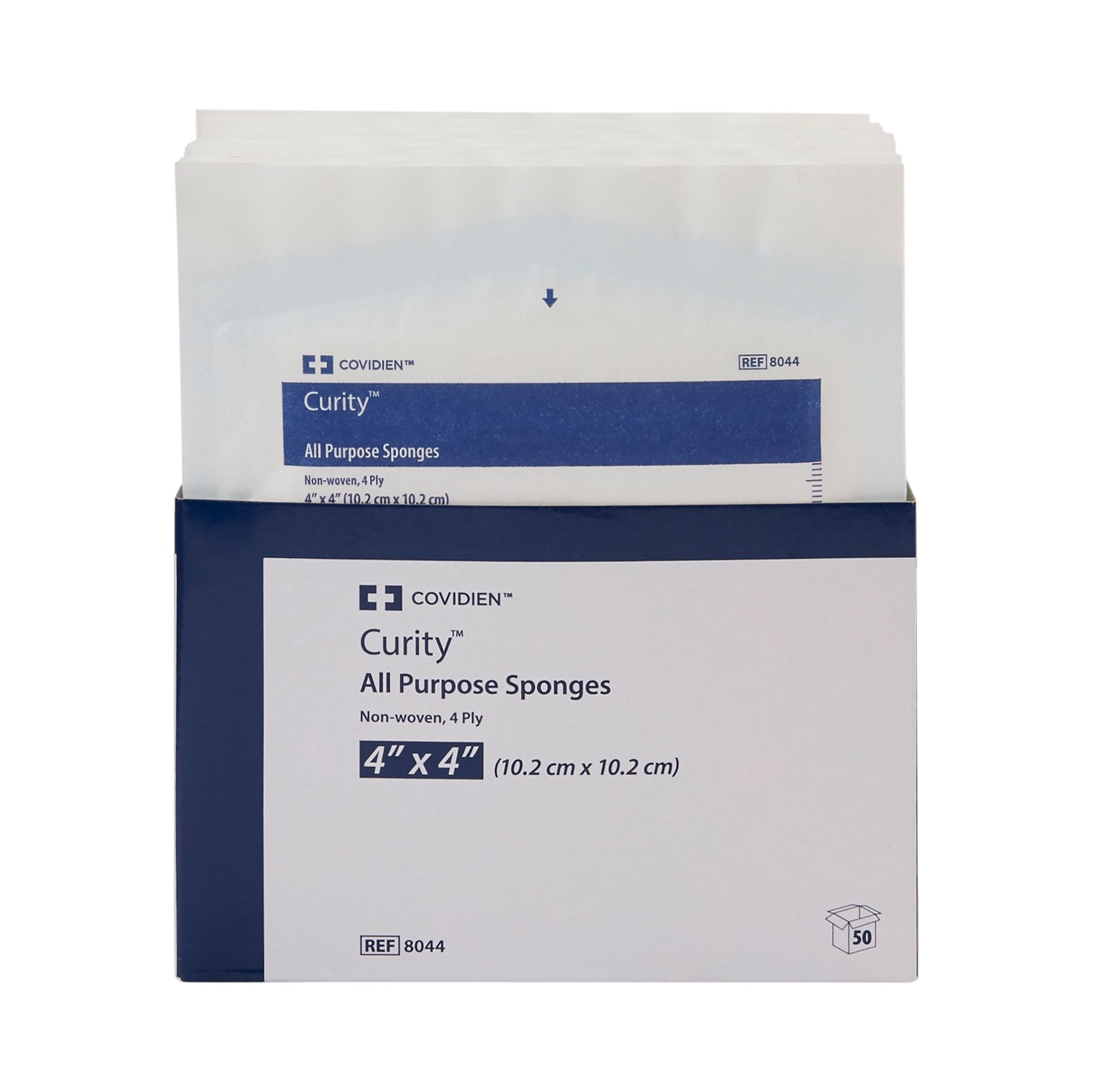 SPONGE, GAUZE CURITY STR 4"X4"(2/PK 25PK/TR 24TR/CS)