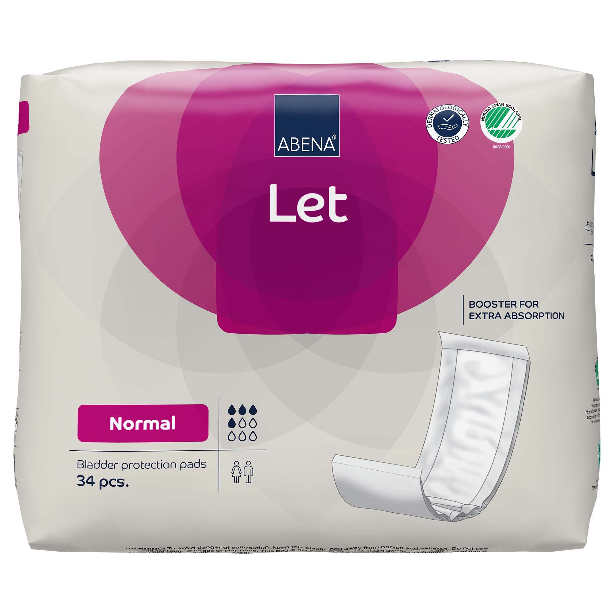 PAD, INCONT ABENA LET PREM BOOSTER ADLT NORMAL (34/PK 9PK/CS