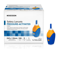 LANCET, SAFETY PRESS ACTIV BLU1.8MM 26G (100/BX 20BX/CS)