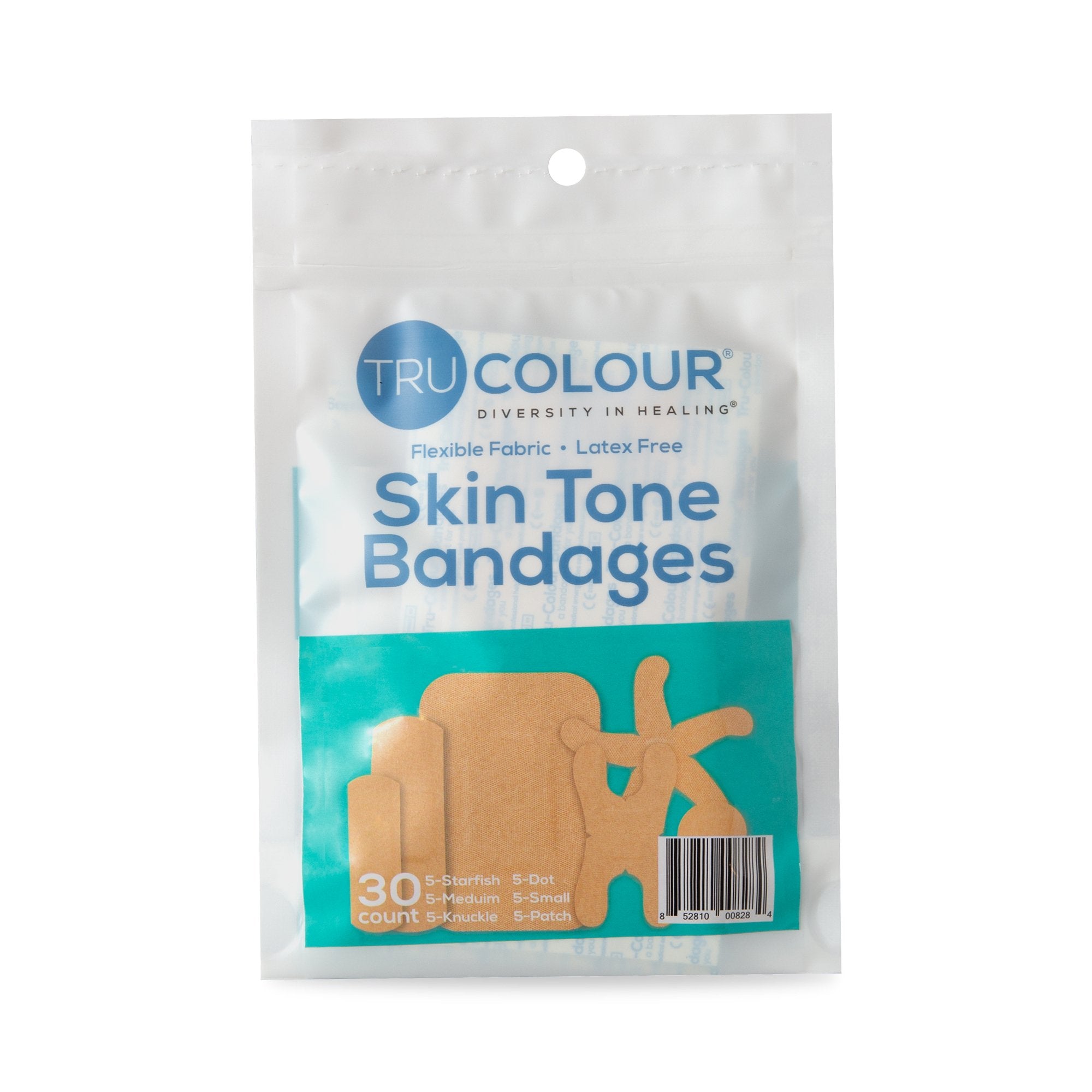 BANDAGE, ADH TRU-COLOUR BGE ASTD AQUA BG (30/PK 50PK/CS)