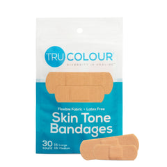 BANDAGE, ADH TRU-COLOUR BGE AQUA BG 1"X3" (30/PK 50PK/CS)