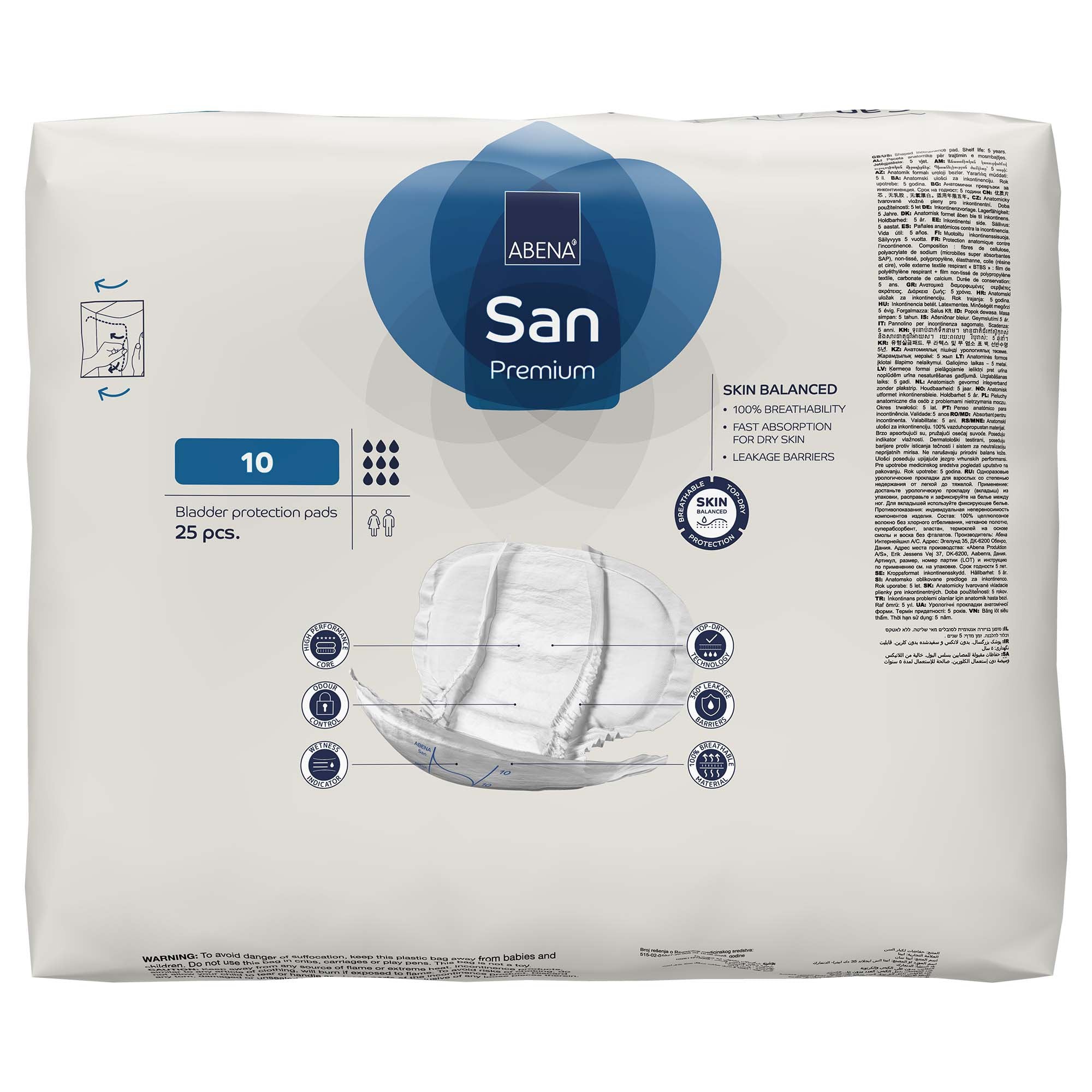 LINER, INCONT ABENA SANI PERM 10 (25/PK 4PK/CS)