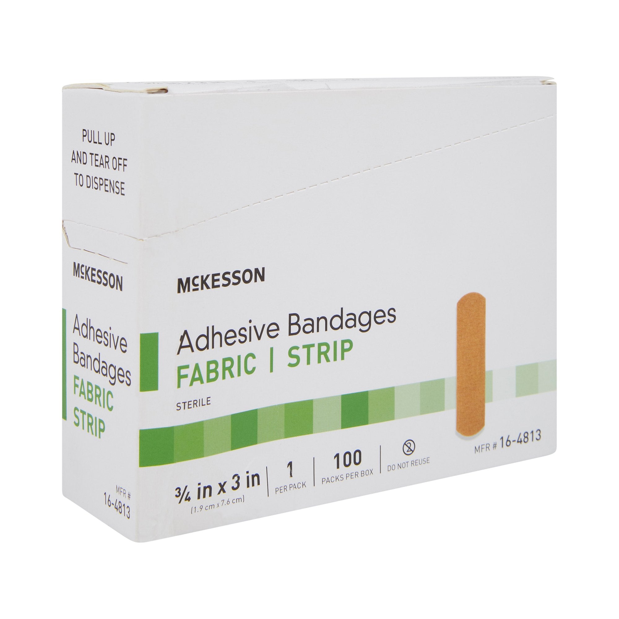 BANDAGE, ADHSV FABR STRP 3/4X3(100/BX 24BX/CS)