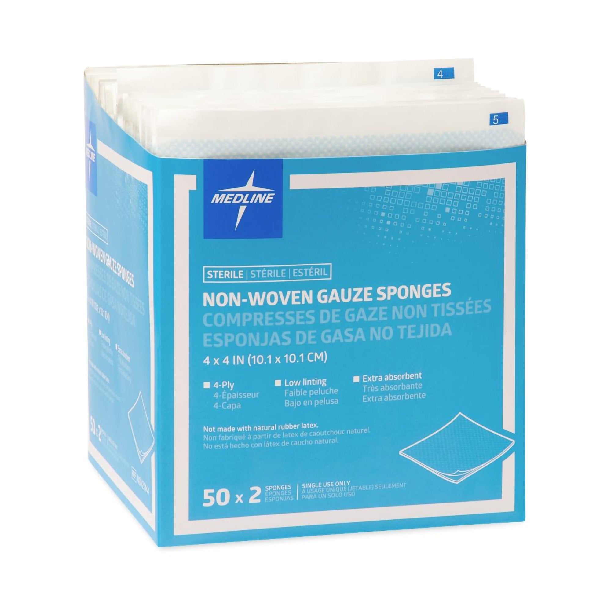 SPONGE, GAUZE STR 4"X4" (2/PK 50PK/BX)