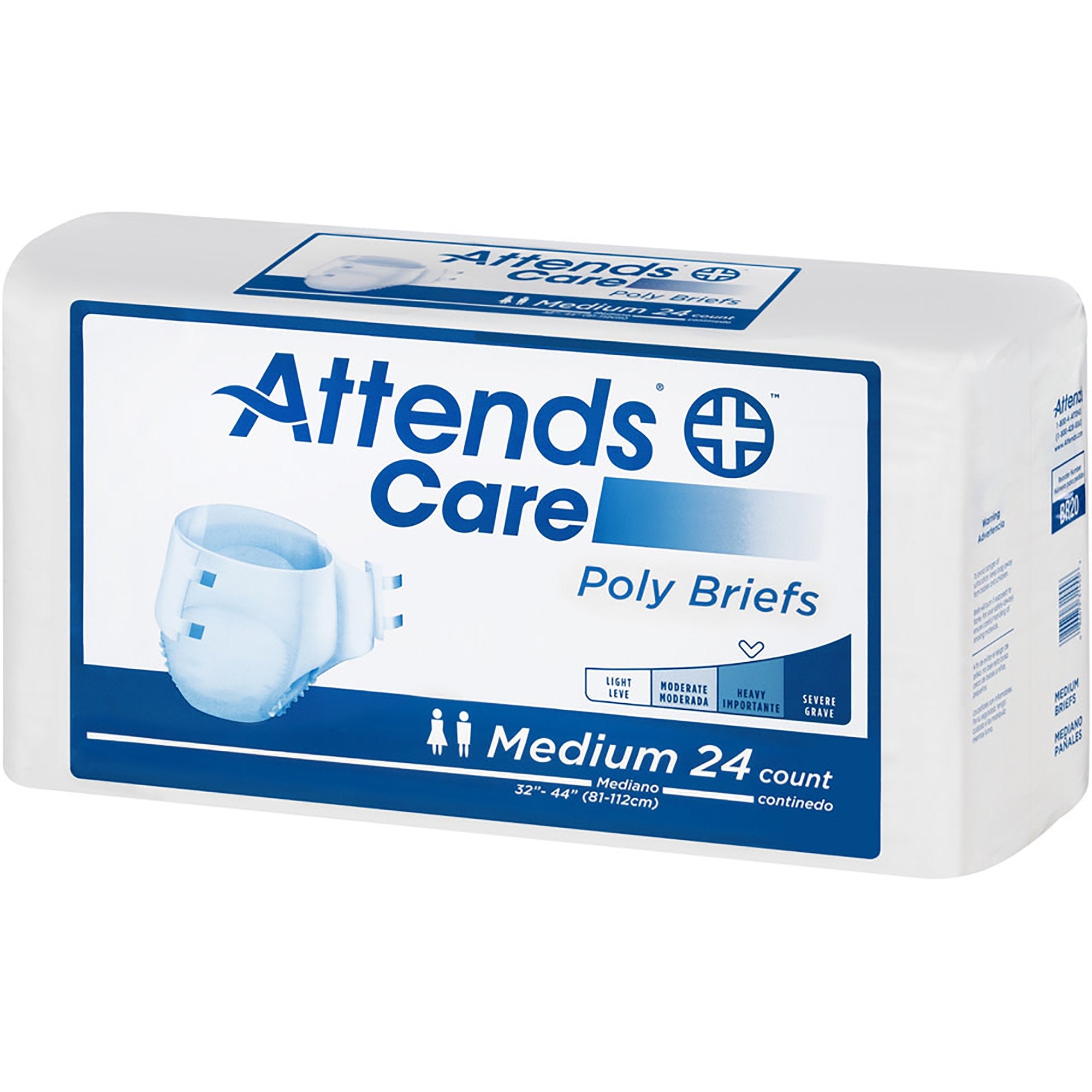 Unisex Adult Incontinence Brief Attends® Care Medium Disposable Moderate Absorbency