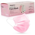 MagiCare Pink Face Masks Disposable- Colorful Masks For Women - 3 Ply Face Mask - Cute Breathable Pink Masks