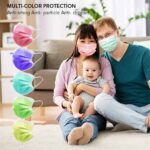 HIWUP 100Pcs Disposable Multicolored Face Masks Soft Skin Box Face Mask for Women and Men 3 Layer Adjustble Adult 15