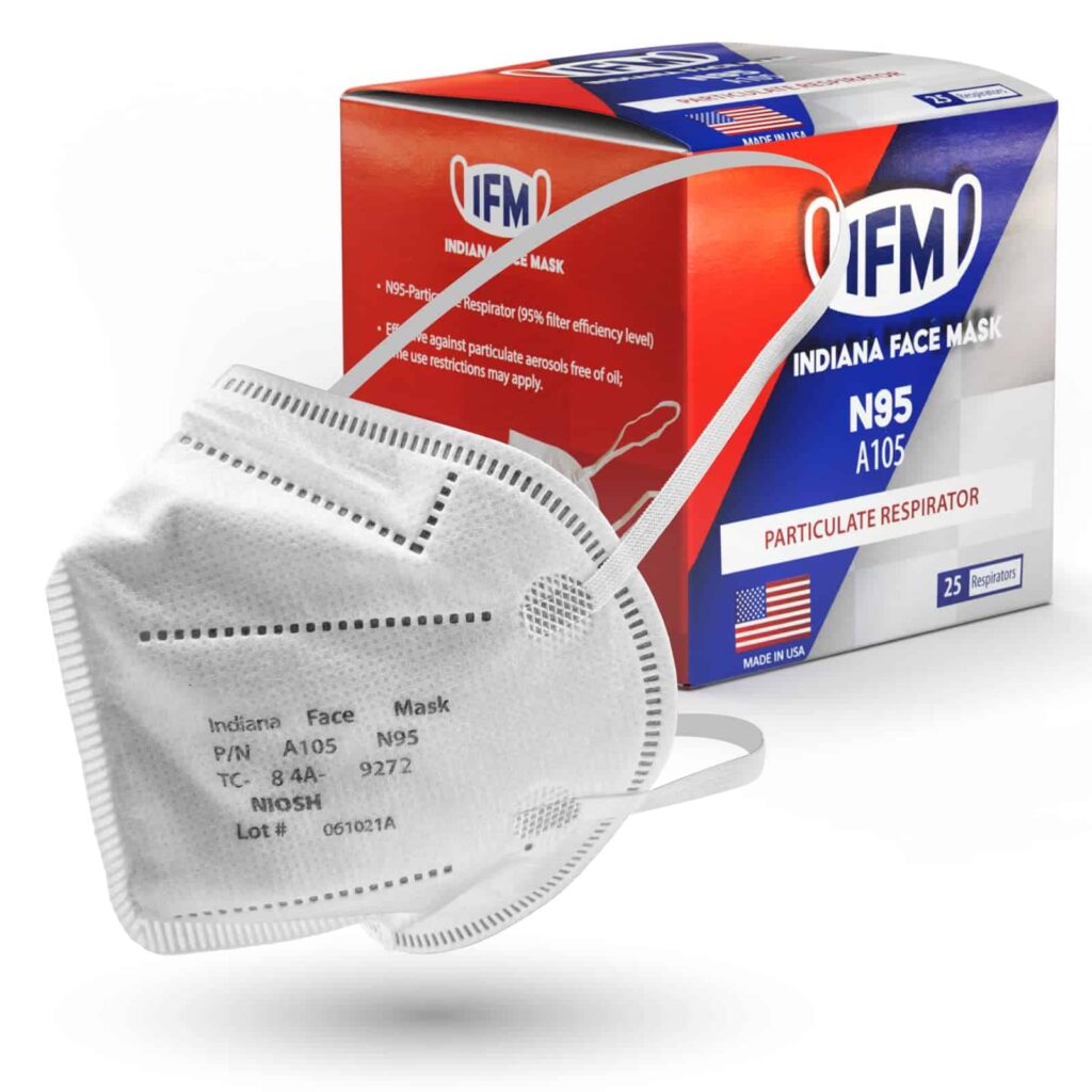 IFM INDIANA FACE MASK N95 Respirator - Box of 25, NIOSH N95, Made in USA, Particulate Respirator >95% 7