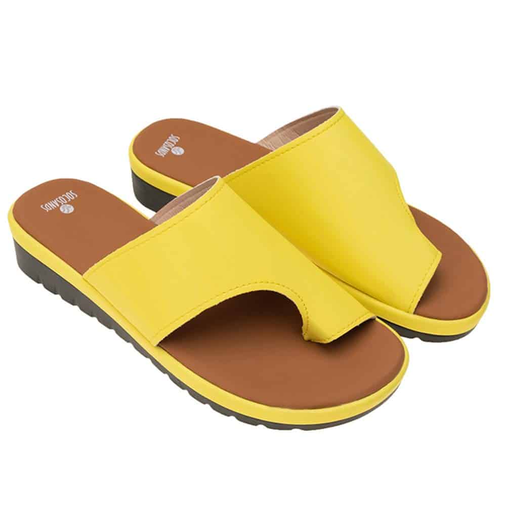 XCDH Orthopedic Bunion Corrector Sandals, Flat Shoes with Arch Support,  Summer Women's Orthopedic Sandals, Leather Shoes - Casual Soft Big Toe Foot  Correction Sandal (Brown,US 5) : Amazon.in