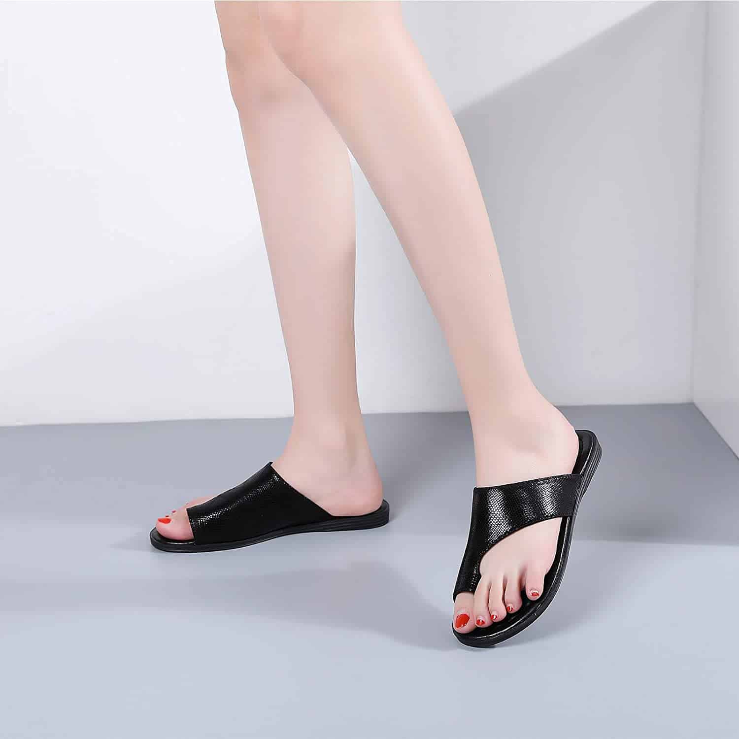 Sandals Women Platform Tassel Sandal Closed Toe Buckle Shoes PU Leather  Flat Sole Big Toe Foot Correction Sandals Corrector Shoes (3 40 EU) : Buy  Online at Best Price in KSA -