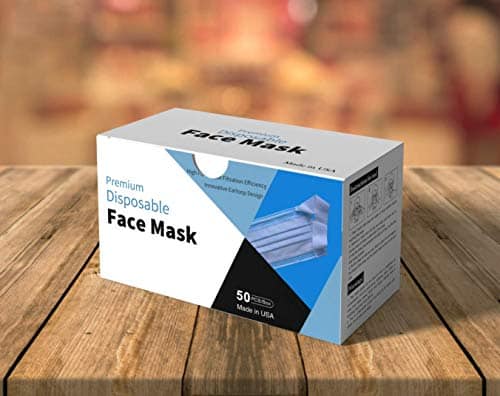 Made in USA, Disposable Face Mask 50 Pcs, 3-Ply, Comfort elastic earloop band, Personal protection 2